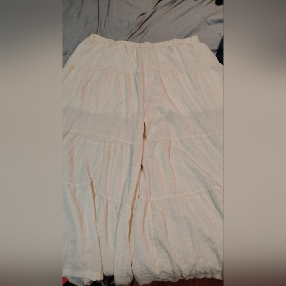 Cream Tiered Skirt
